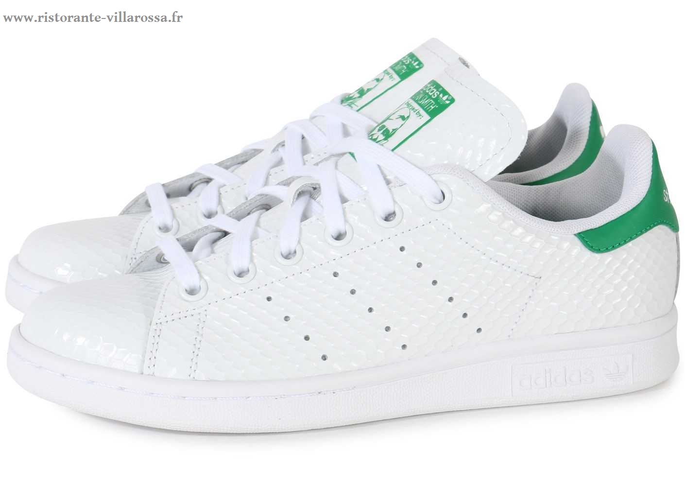 chaussure adidas femme blanche et verte